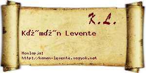 Kámán Levente névjegykártya