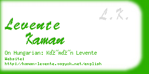 levente kaman business card